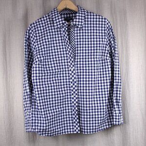 Talbots Gingham Check Navy Cotton Shirt MP